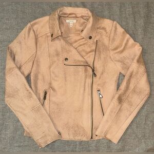 Women's Maurice’s mauve/pink suede moto jacket - size XS